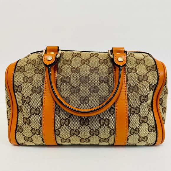 GUCCI SIGNATURE BOSTON BAG WITH DUST BAG MADE IN ITALY - Picture 4 of 15